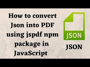 How to convert JSON to PDF using JavaScript | convert json to pdf
