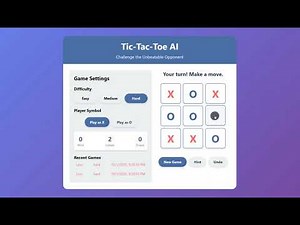Tic-Tac-Toe Unbeatable AI Using HTML, CSS and JavaScript with Source Code