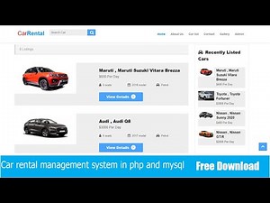 Complete Online Car Rental System using PHP and MySQL | Free Download