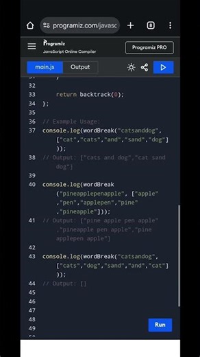 Word Break II Problem in JavaScript | Backtracking & Memoization | LeetCode Solution