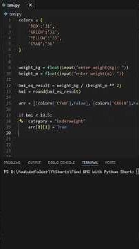 Find BMI with Python | ANSI Color Codes