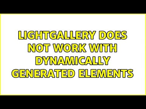 lightgallery does not work with dynamically generated elements (2 Solutions!!)