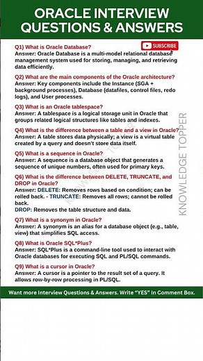 Oracle Interview Questions and Answers