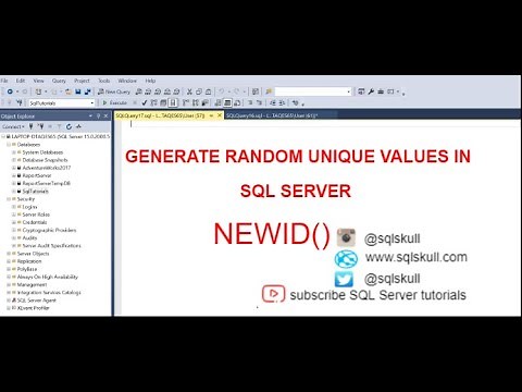 GUID in SQL Server| Generate Random Unique Values of Type UniqueIdentifier | NEWID()