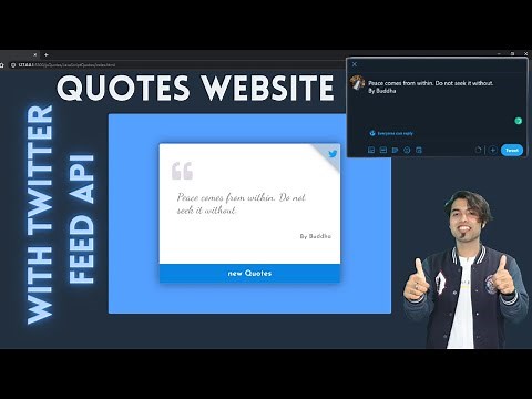 🔴 Create Dynamic Quotes Website with One Click To Tweet Btn In HTML, CSS, JavaScript & API in Hindi