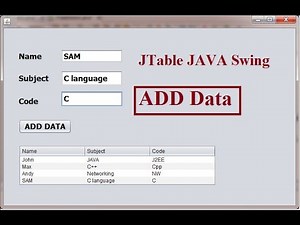 JTable in JAVA Swing | ADD Data into JTable