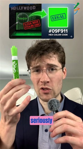 Gravity Assist on Instagram: "In 2007, the MPAA tried to use the DMCA to ban a specific 16-byte number (09 F9...) because it could unlock HD-DVDs. They sent cease-and-desist letters to Google and Digg, claiming that writing the number down was the same as "trafficking in a burglary tool." So the internet did what the internet does best: They realized the first 6 digits (#09F911) were a Hex Color Code for neon green. They turned the "illegal number" into the "Free Speech Flag." 🚩 They proved you