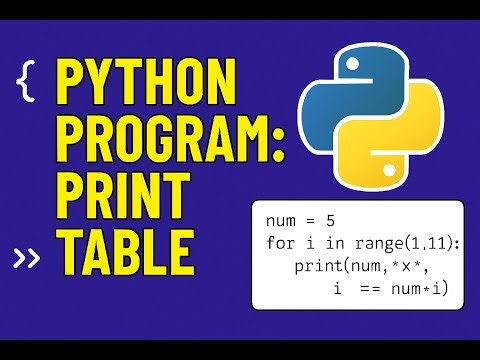 Write a Program to Print Table in Python