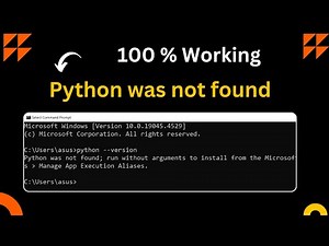 Python was not Found | Error Resolved | Python Install Error | Command Prompt