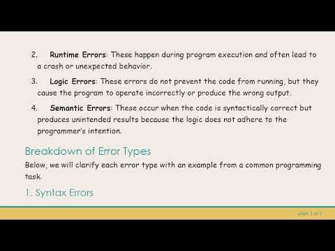 Understanding the Differences Between Semantic, Logic, and Runtime Errors in Programming