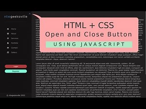 HTML CSS - Simple Sidebar Open and Close / Slide-In Button with HTML, CSS and JAVASCRIPT.