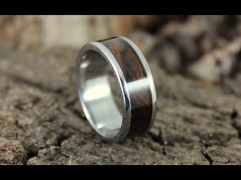 Damascus Steel Ring With Wood Inlay How To