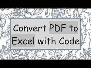 Convert PDF to Excel with Code