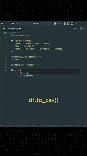 🎥 How to Write Your DataFrame to a CSV File in Python! 🐍💡