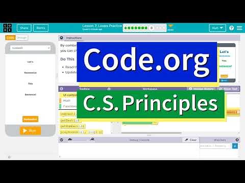 Code.org Lesson 7.8 Loops Practice | Tutorial with Answers | Unit 5 C.S. Principles (7.7 2021)