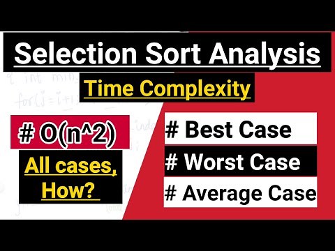 Analysis of Selection Sort Algorithm | Time complexity of Selection Sort Algorithm | O(n^2)