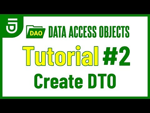 Create DTO | DAO Tutorial for Beginners