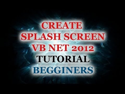 Creating a splash screen - VB NET 2012