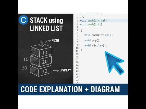 Stack Using Linked List Explained with Code & Diagram | Data Structures