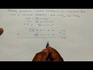 3. Binary Arithmetic (Addition and Subtraction of Signed Numbers) using 2's Complement Form