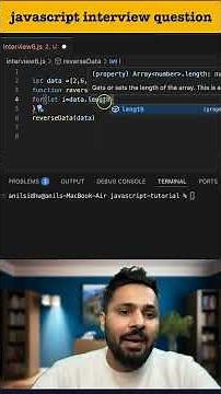 #6 Reverse an Array Without reverse | JavaScript Logical Interview Question #javascript #dsa