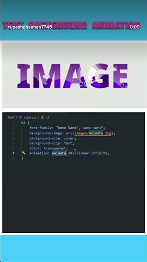 Text Background Animation in code in html and css and javascript