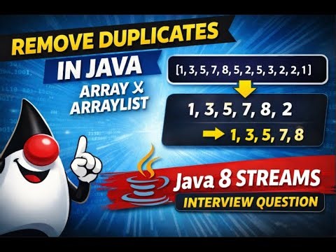 Remove Duplicate Elements from Array and ArrayList in Java | Java 8 Streams Interview Question