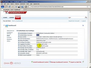 DotNetNuke Tutorial, The Dashboard Module