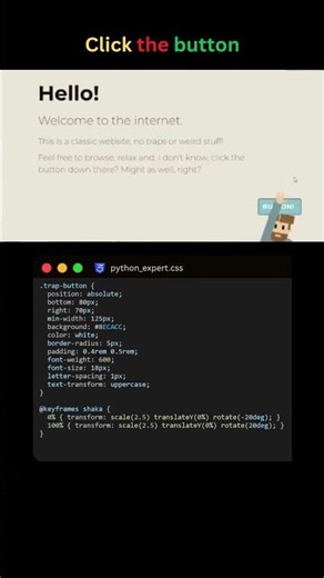 Click the Button: Fun CSS Shake Animation in 15 Seconds!#coding #programming #button #click #trend