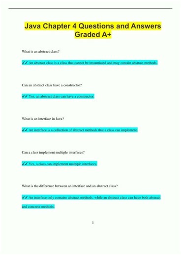 Java Chapter 4 Questions and Answers Graded A904