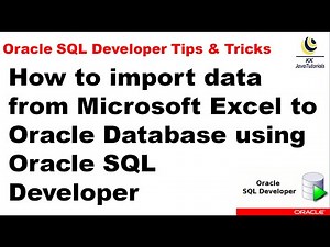 How to import data from Microsoft Excel to Oracle Database using Oracle SQL Developer?