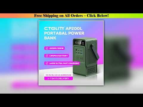 CTOLITY 200W Portable Power Station 192Wh Lifepo4 Battery Power Bank Emergency Power TWO USB