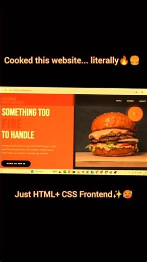 Burger🍔 Webpage Using Html CSS #shorts #coding #frontendcourse