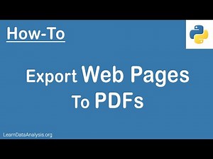 Export Web Pages to PDFs using Python