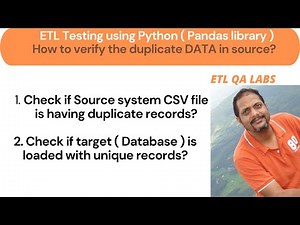 ETL Testing ( using Python - Pandas ) : How to validate the duplicates at source and target system