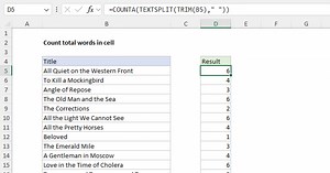 Count total words in a cell