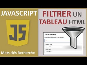 Filtrer un tableau de recherche en Javascript