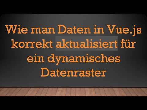 Wie man Daten in Vue.js korrekt aktualisiert für ein dynamisches Datenraster
