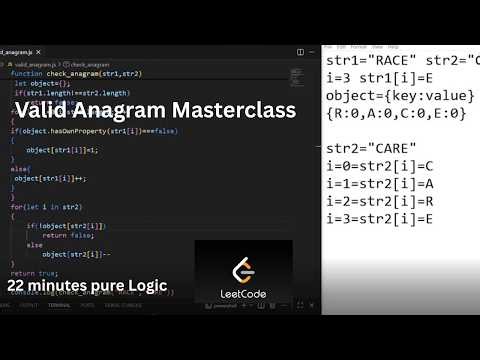 Valid Anagram Check: The Optimized Object Trick 🧩 | Logic for All Languages