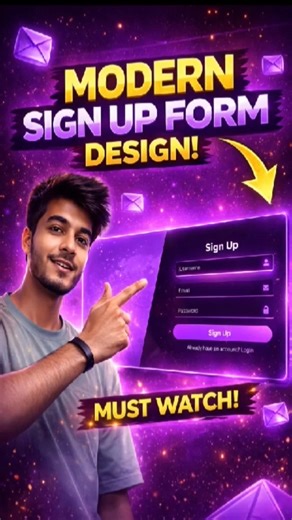 #video Modern Neon Sign Up Form Design | HTML CSS UI🔥#shorts #frontend #webdevelopment #coding#html