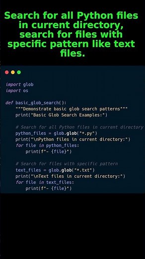 Python File Search Made Easy with Glob! 🐍 #coding #python #pythontips #codingtips #programming