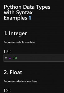 Python Data Types with Syntax Examples | Python Coding