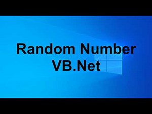 How to Generate Random Number using VB.Net (Visual Basic)