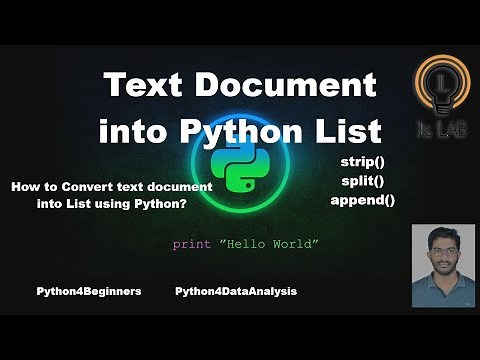How to Convert Text File into Python List[P16] #Convert Text File to List
