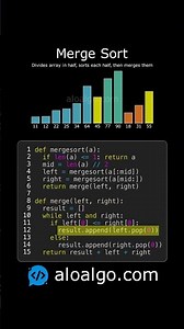 Merge Sort Explained Visually 🧩📊 #codinginterview #python #leetcode #code #sortingalgorithms