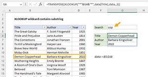 XLOOKUP wildcard contains substring