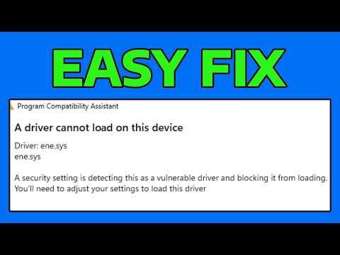How To Fix A Driver Cannot Load On This Device Error in Windows