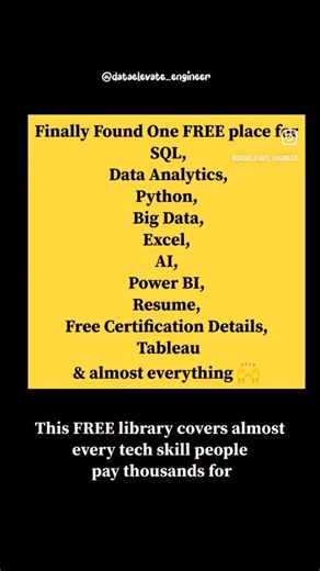 Abhisek Sahu on Instagram: "Found a FREE goldmine that covers almost everything a Business Analyst, Data Analyst & Tech professional needs 🔥 From Agile, BA, Data Analytics, SQL, Excel, Big Data, AI for Analysts, Product Management, Scrum, PMP, UI/UX, Data Visualization, Process Mapping, Requirements, Testing, Quality Assurance , it’s all in one place. If you’re: ✅ A beginner trying to break into tech ✅ A BA/Data Analyst upskilling in 2026 ✅ Someone tired of scattered resources This is a complet