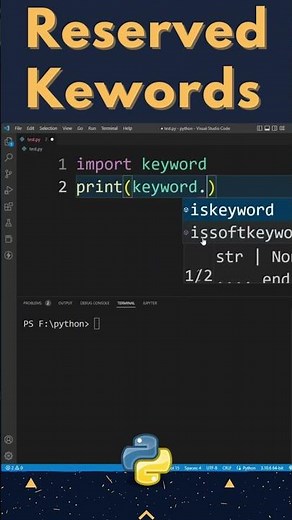 How to Print all Reserved Keywords in Python ? #shorts