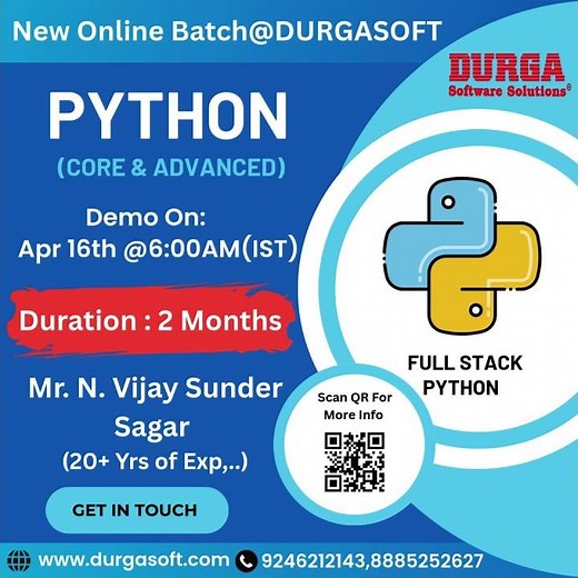 🔥 New Full Stack Python Batch @ DURGASOFT! 🔥
